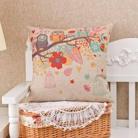 Colorful Bird Print Throw Pillow Covers - Yeezlab
