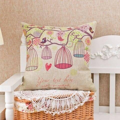Colorful Bird Print Throw Pillow Covers