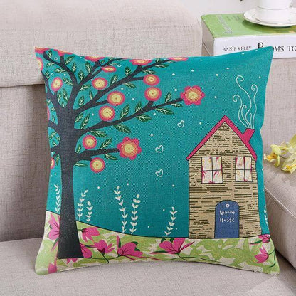 Colorful Tree Pattern Soft Home Pillow Covers - Yeezlab