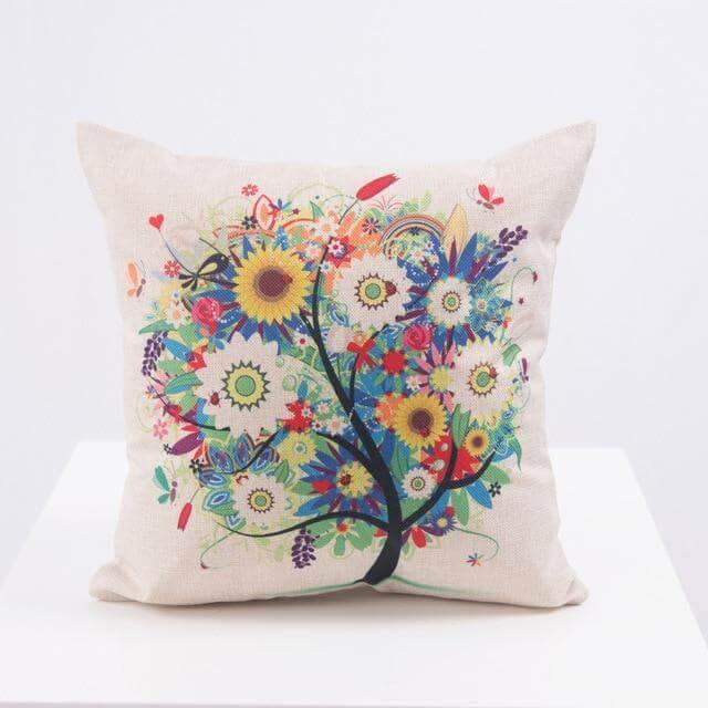 Colorful Tree Pattern Soft Home Pillow Covers