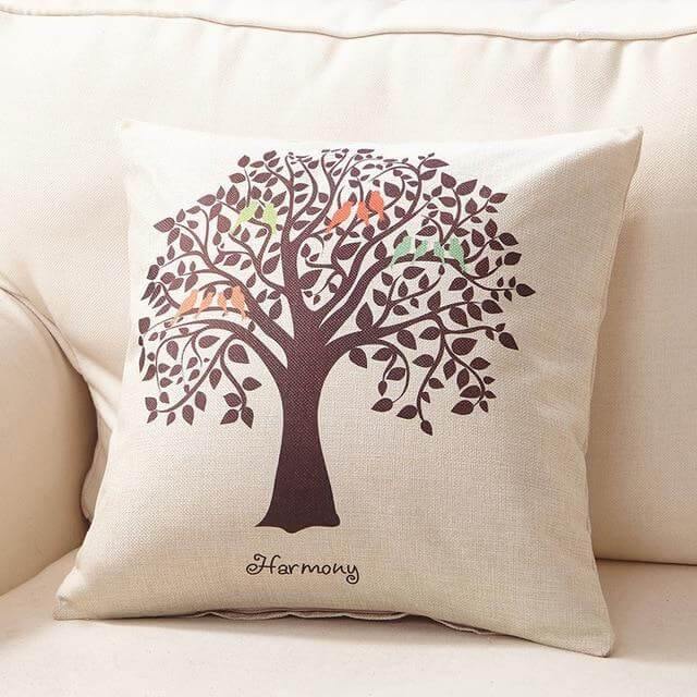 Colorful Tree Pattern Soft Home Pillow Covers