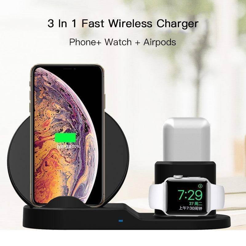 Quick Charge 3 in 1 Wireless Charging Station