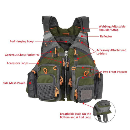 Premium Adult Fishing Safety Vest