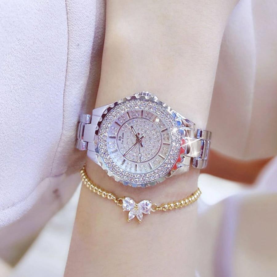 Glamorous Diamond Stainless Steel Ladies Watch