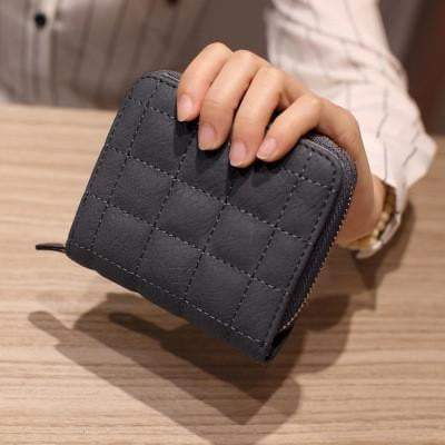Fashionable Plaid PU Leather Card Wallet Bag