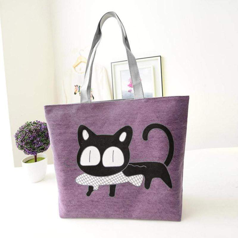 Stylish Cat Ladies Canvas Tote Shoulder Bag