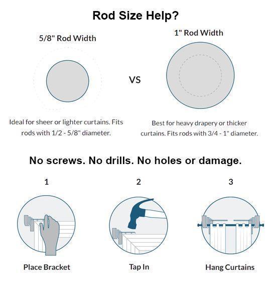 Easy Install Curtain Rod Bracket (2 Pack)