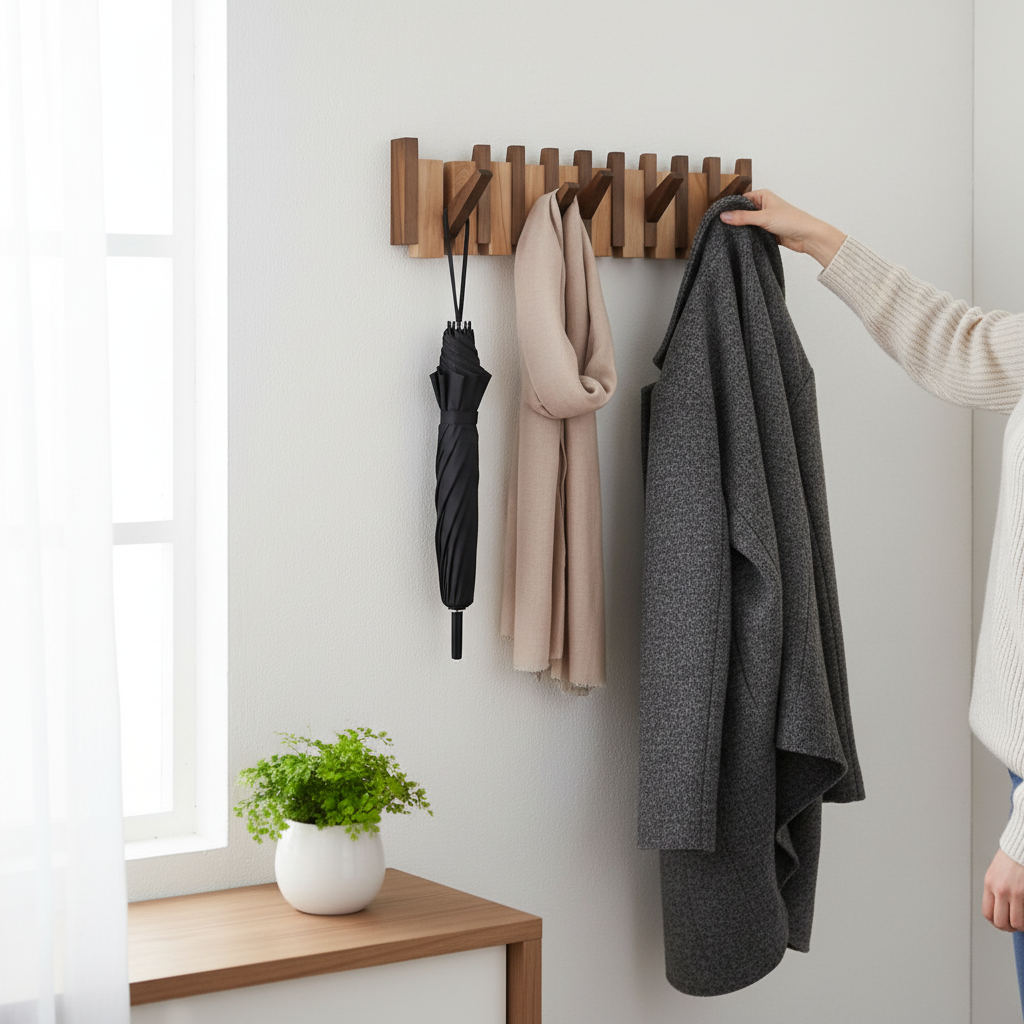 Stylish Wood Coat Rack for Hanging Storage - Yeezlab