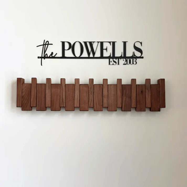 Modern Wooden Piano Coat Hook Rack