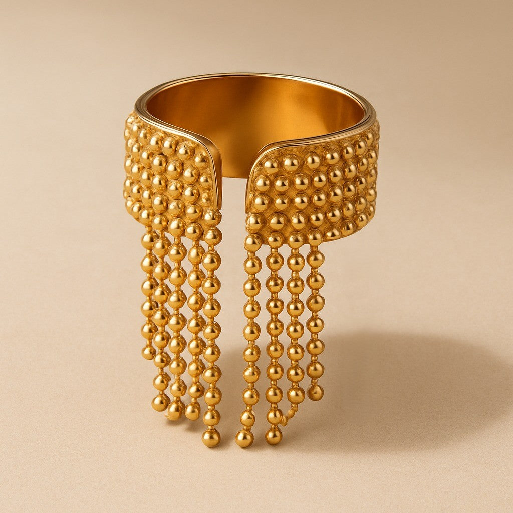 Luxurious Gold Drop Adjustable Cocktail Ring