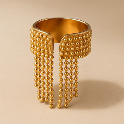 Luxurious Gold Drop Adjustable Cocktail Ring