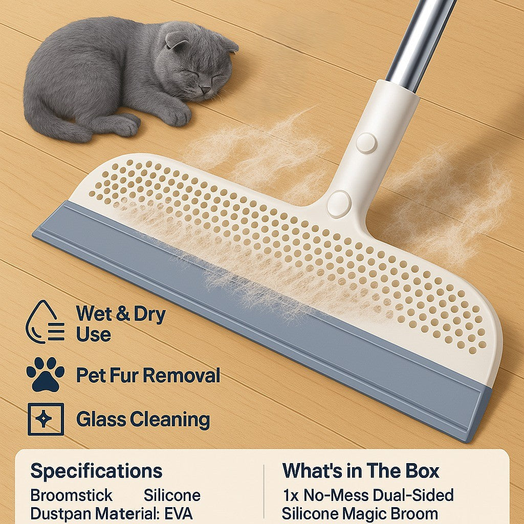Easy Clean Double Sided Silicone Sweep Broom