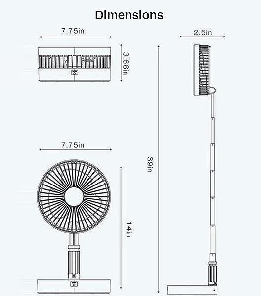 Portable Compact Foldable Rechargeable Fan