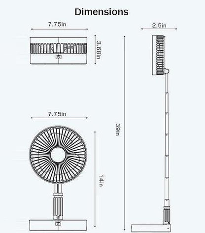 Portable Compact Foldable Rechargeable Fan
