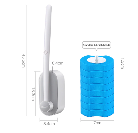 Extended Reach Bathroom Toilet Brush Set