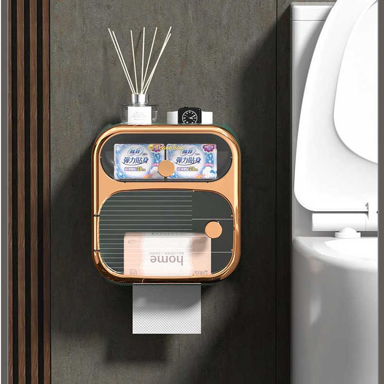 Space-Saving Bathroom Toilet Paper Holder Storage Box