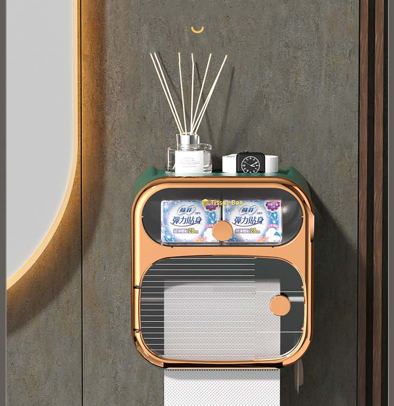 Space-Saving Bathroom Toilet Paper Holder Storage Box