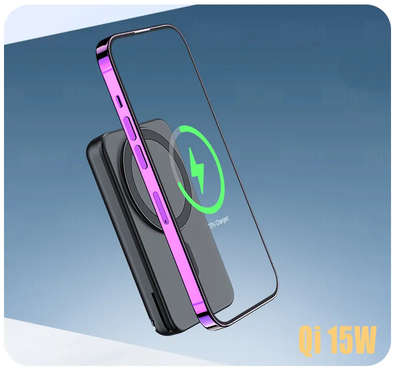 Compact 3in1 Wireless Fast Charging Power Bank Dock