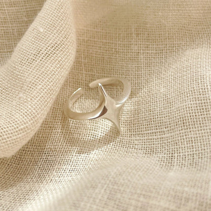 Adjustable Star Shaped Silver Rings