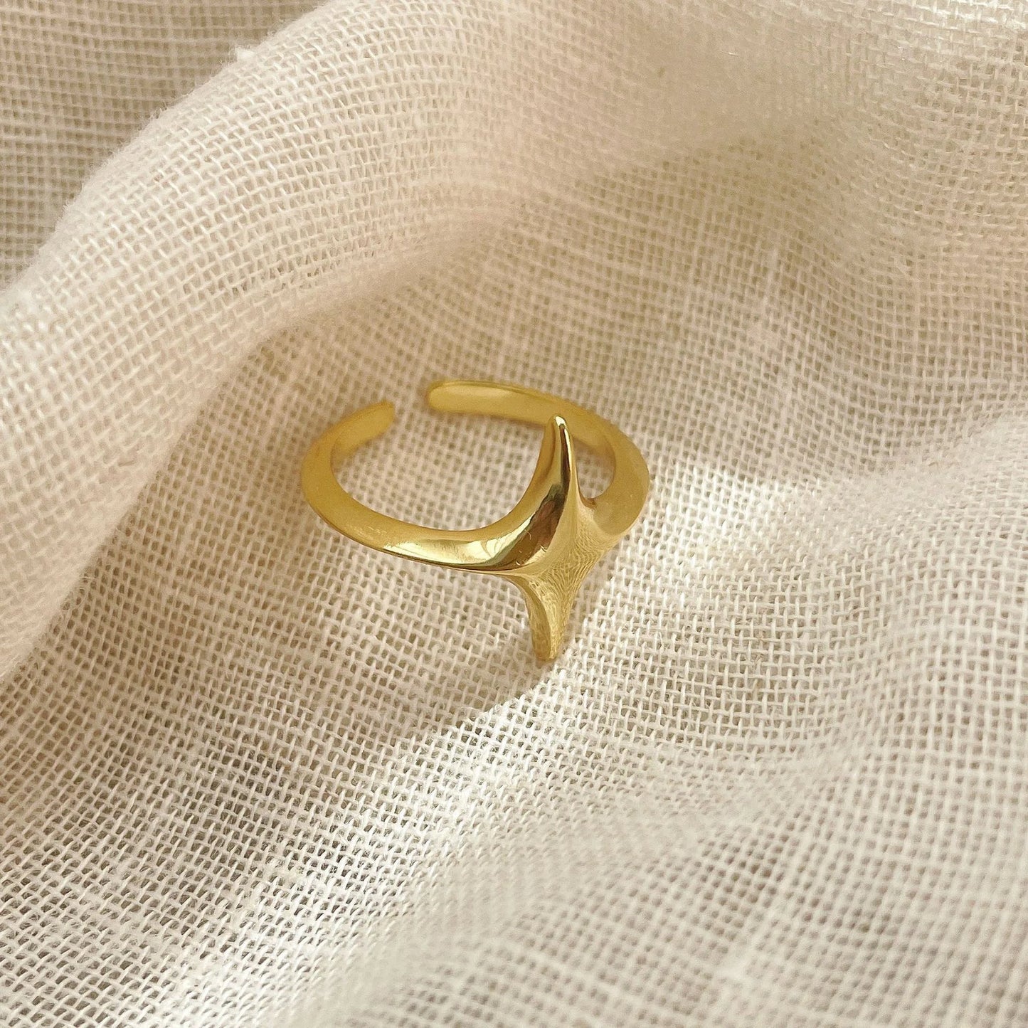 Adjustable Star Shaped Silver Rings