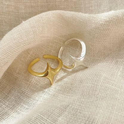 Adjustable Star Shaped Silver Rings