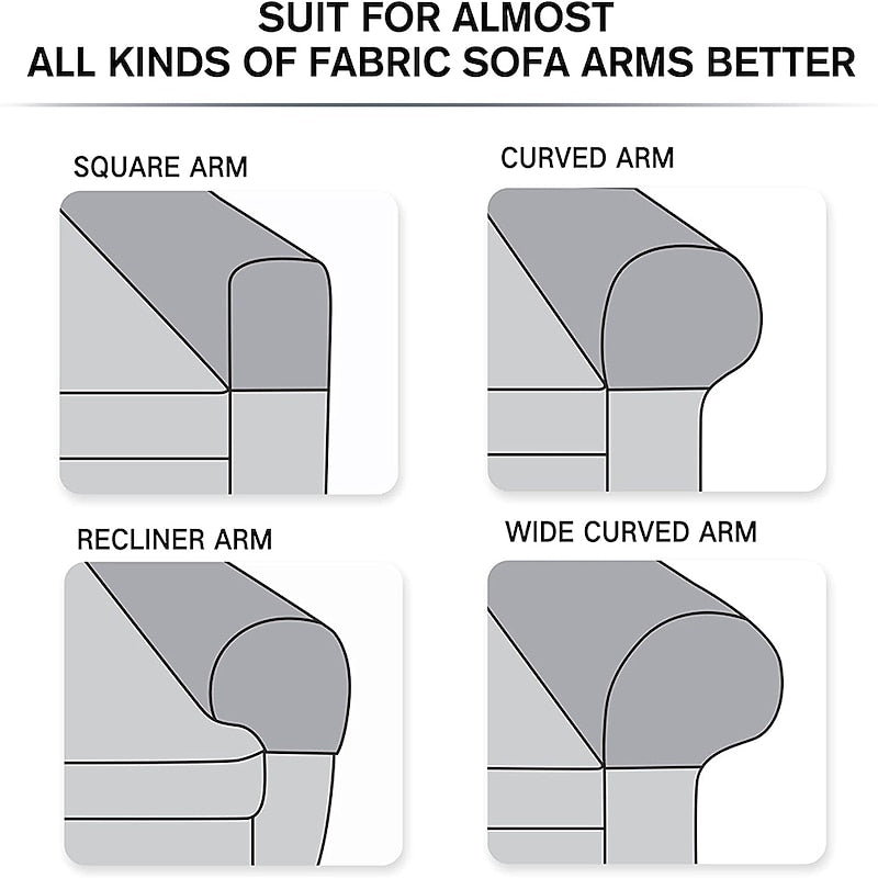Stretchy Chair Arm Covers - Elastic Set of 2, Red