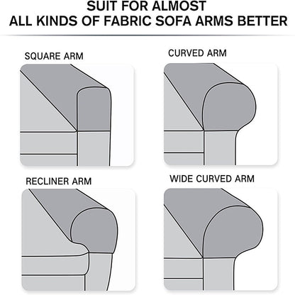 Stretchy Chair Arm Covers - Elastic Set of 2, Red