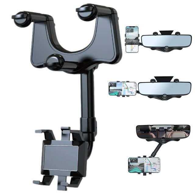 Adjustable Car Phone Mount for Rear View Mirror