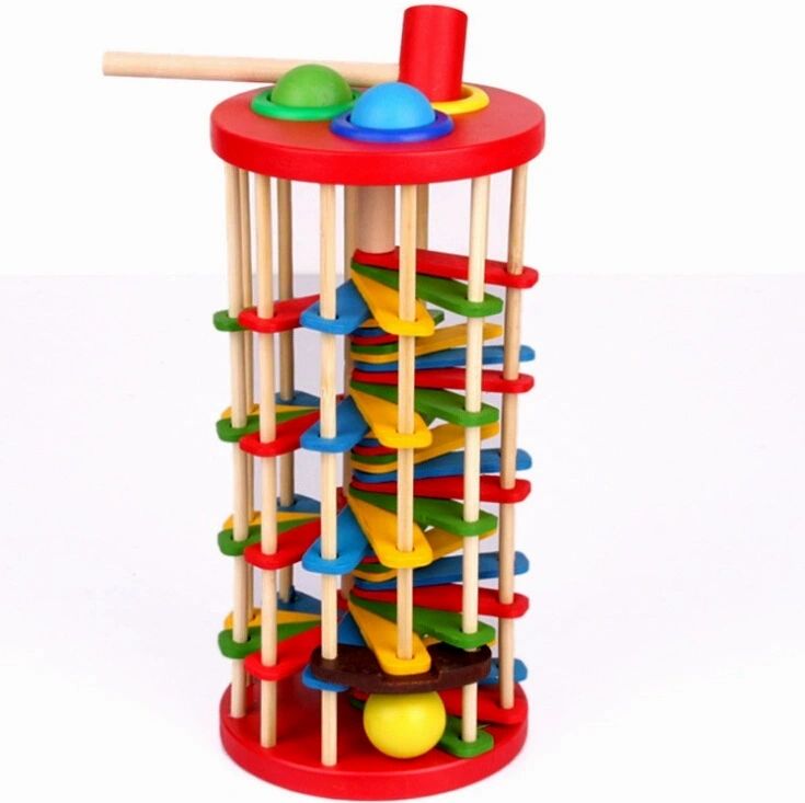 Natural Wooden Stacking Toy Block Tower - Yeezlab
