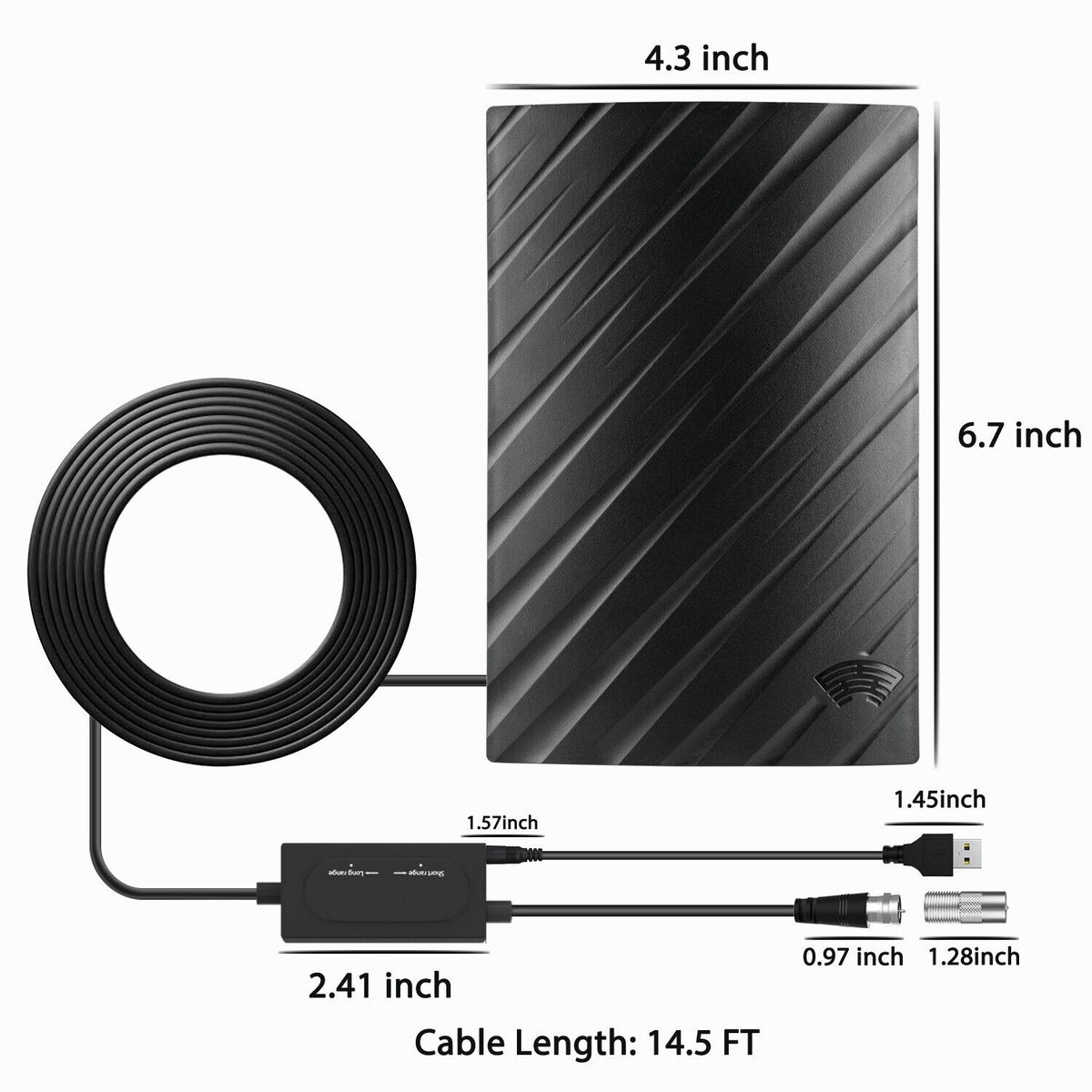 Ultra HD Indoor TV Antenna 4K Long Range 600 Mile Reception