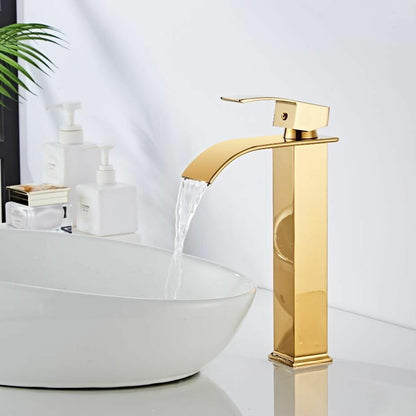 Luxury Brass Bathroom Faucet Waterfall Tap Mixer