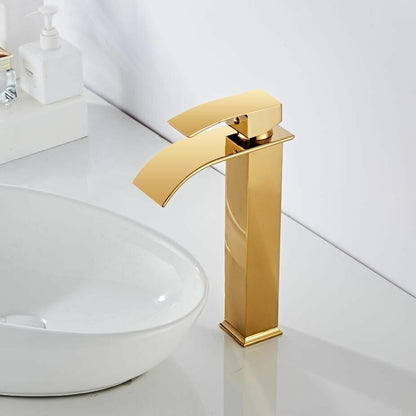 Luxury Brass Bathroom Faucet Waterfall Tap Mixer
