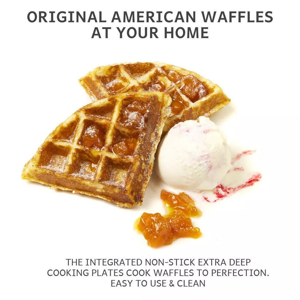 Easy Use Belgian Waffle Maker with Non-Stick Plate