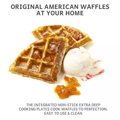 Easy Use Belgian Waffle Maker with Non-Stick Plate
