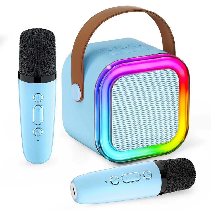Compact Karaoke System With Bluetooth Mics