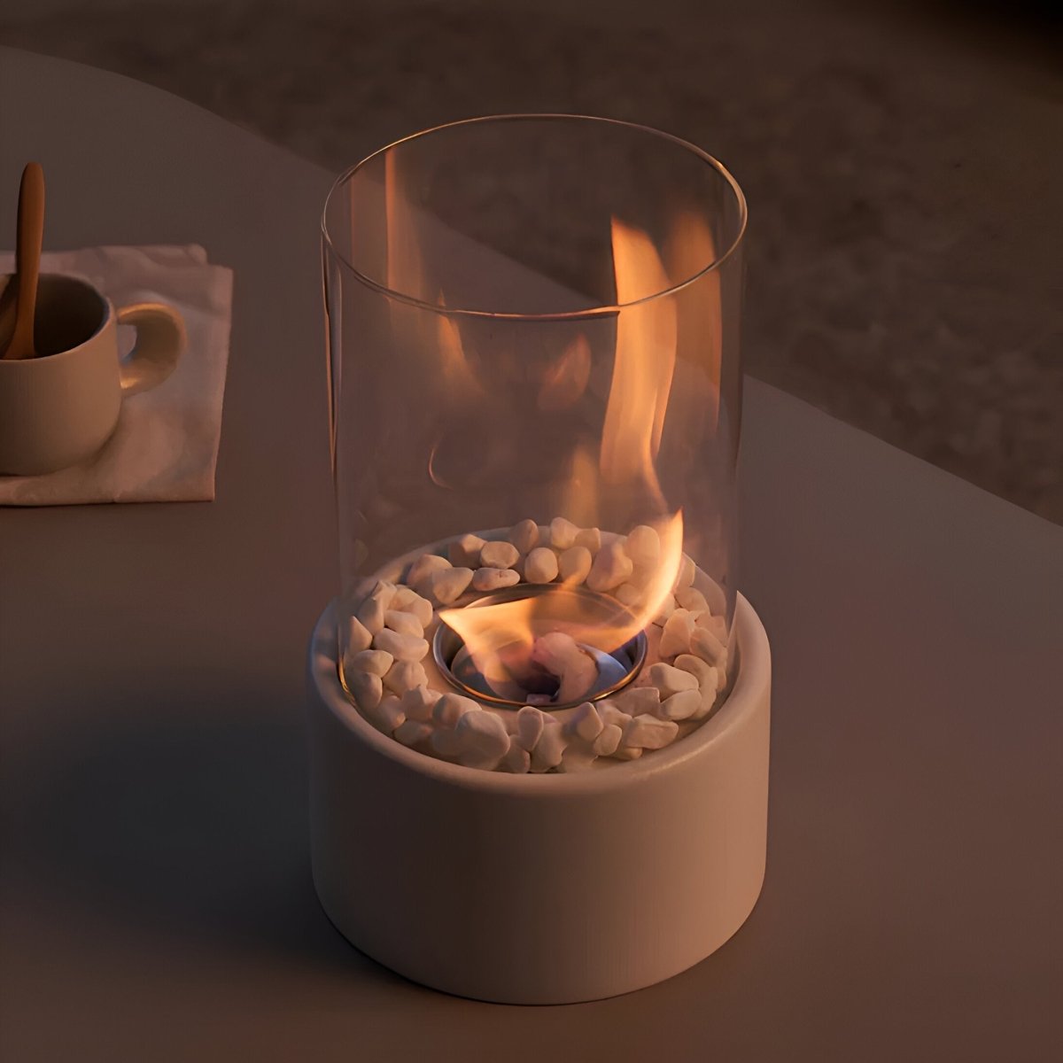Modern Indoor Table Fire Pit with Smokeless Bioethanol Burner