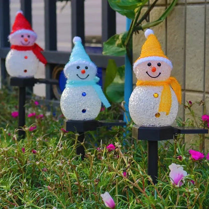 Outdoor Solar Powered Snowman Light