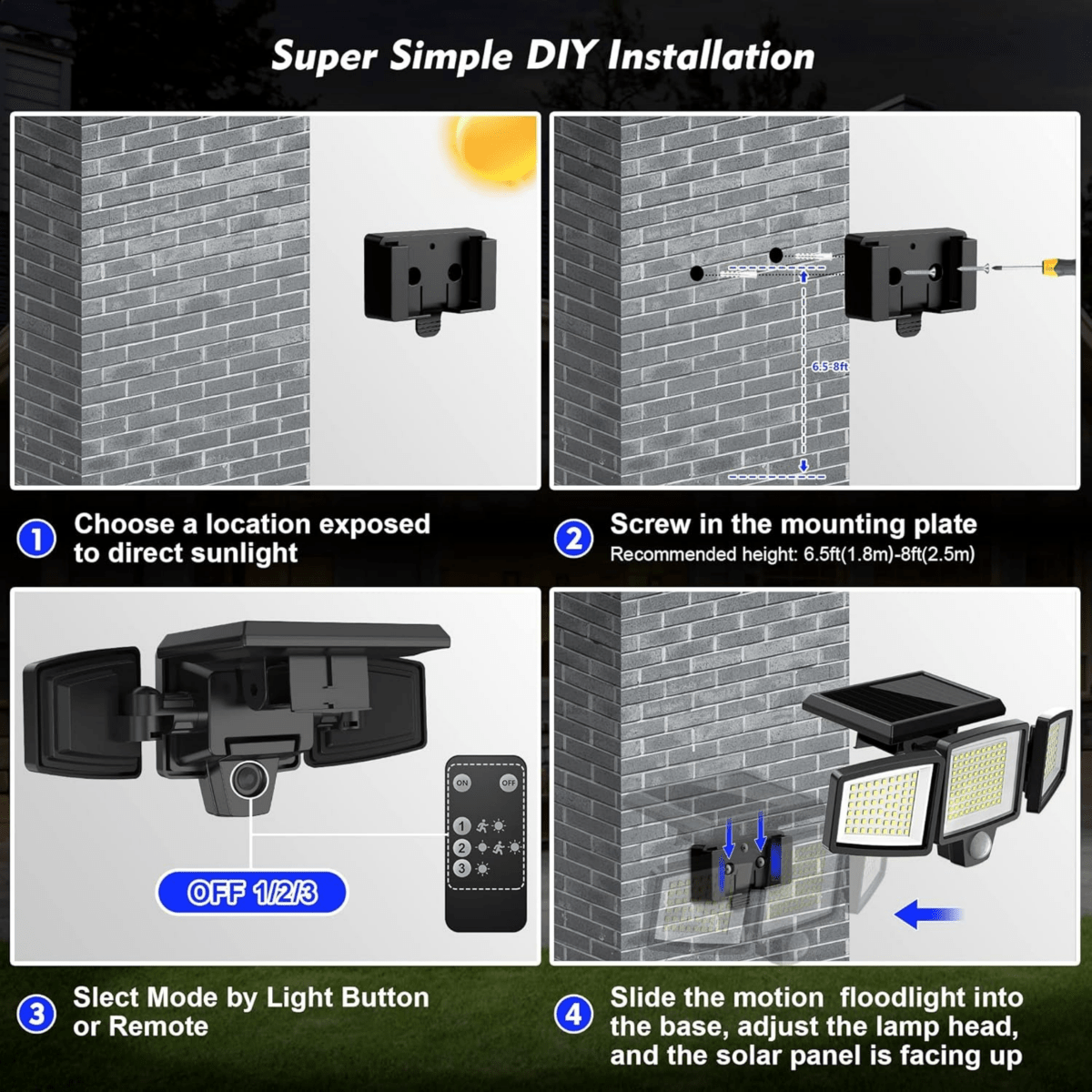 Wireless Solar Powered Motion Light with Remote