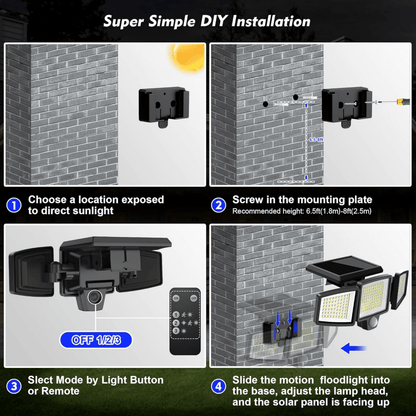 Wireless Solar Powered Motion Light with Remote