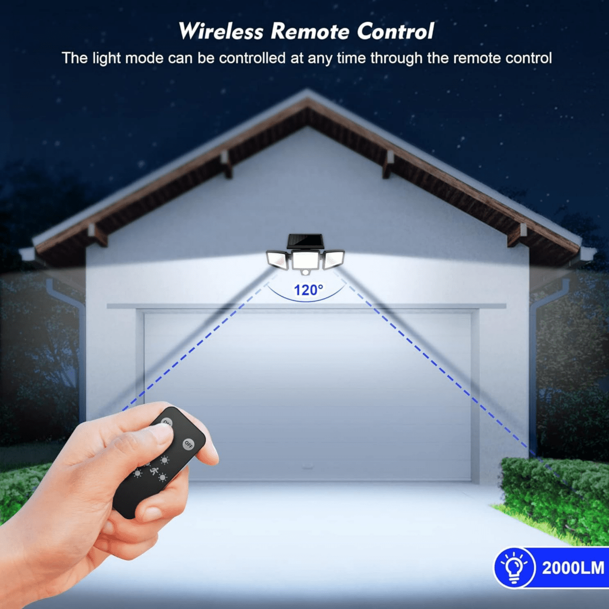 Wireless Solar Powered Motion Light with Remote