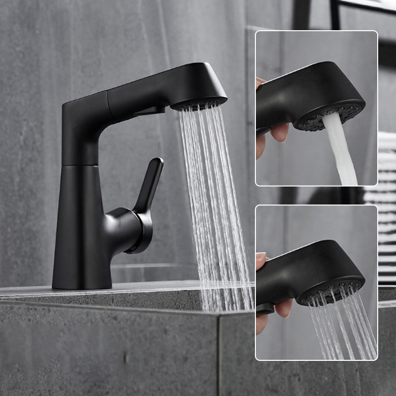 Single Hole Kitchen Sink Faucet with Pull-Out Spray Nozzle