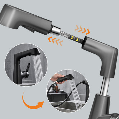 Single Hole Kitchen Sink Faucet with Pull-Out Spray Nozzle