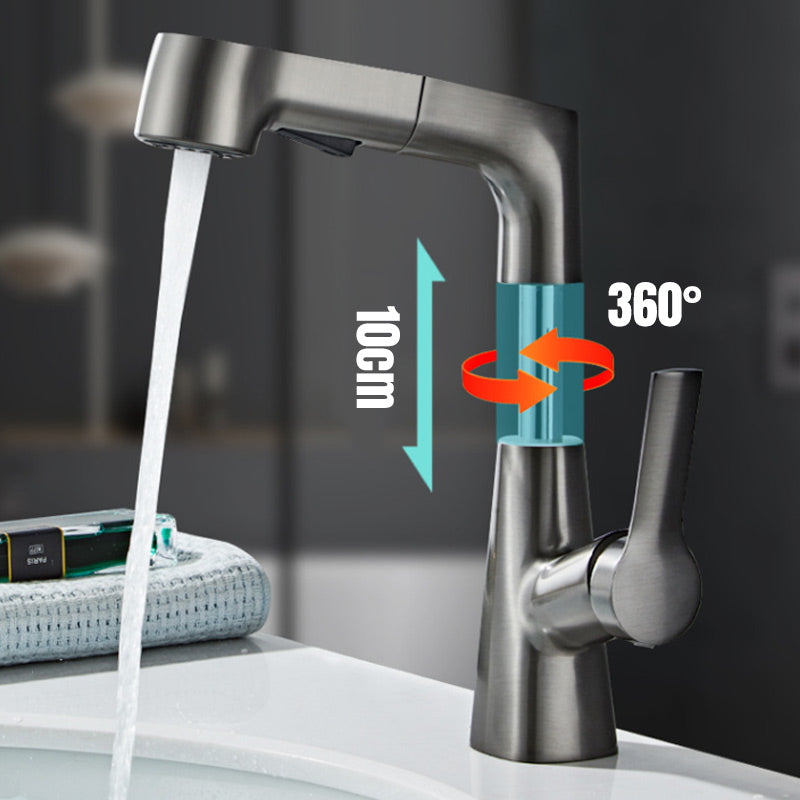 Single Hole Kitchen Sink Faucet with Pull-Out Spray Nozzle