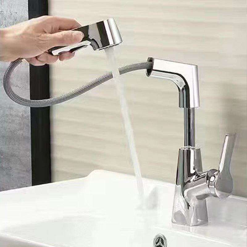 Single Hole Kitchen Sink Faucet with Pull-Out Spray Nozzle