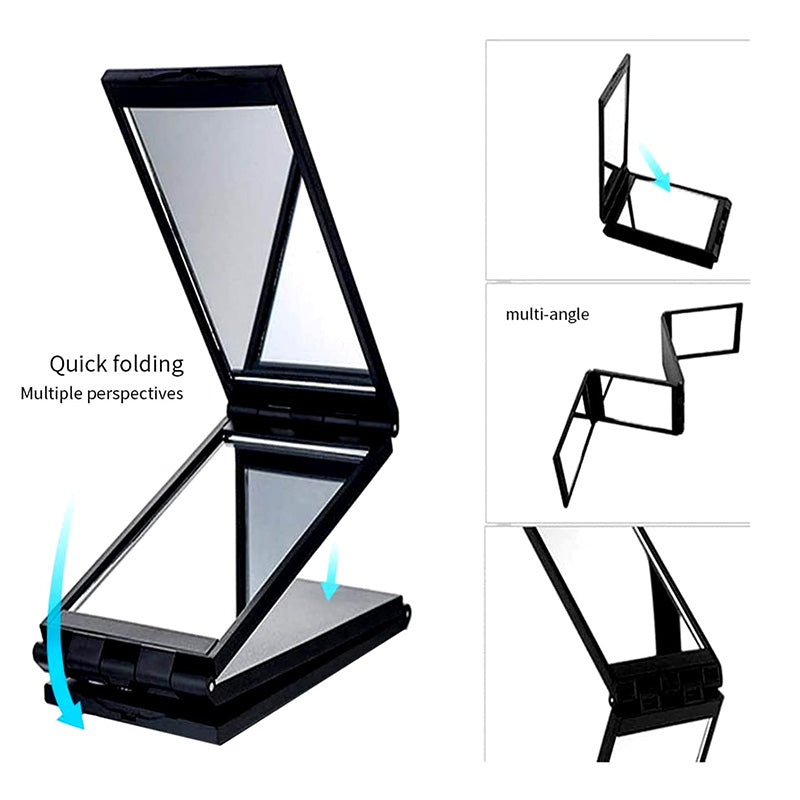 Portable 3 Way Folding Mirror for Easy Haircutting