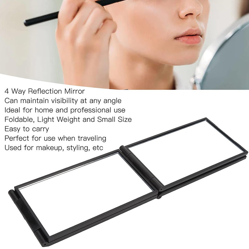 Portable 3 Way Folding Mirror for Easy Haircutting