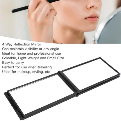 Portable 3 Way Folding Mirror for Easy Haircutting