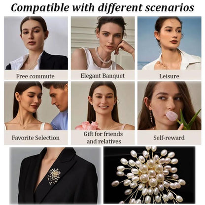 Luxury Women's Handmade Pearl Pin Brooch