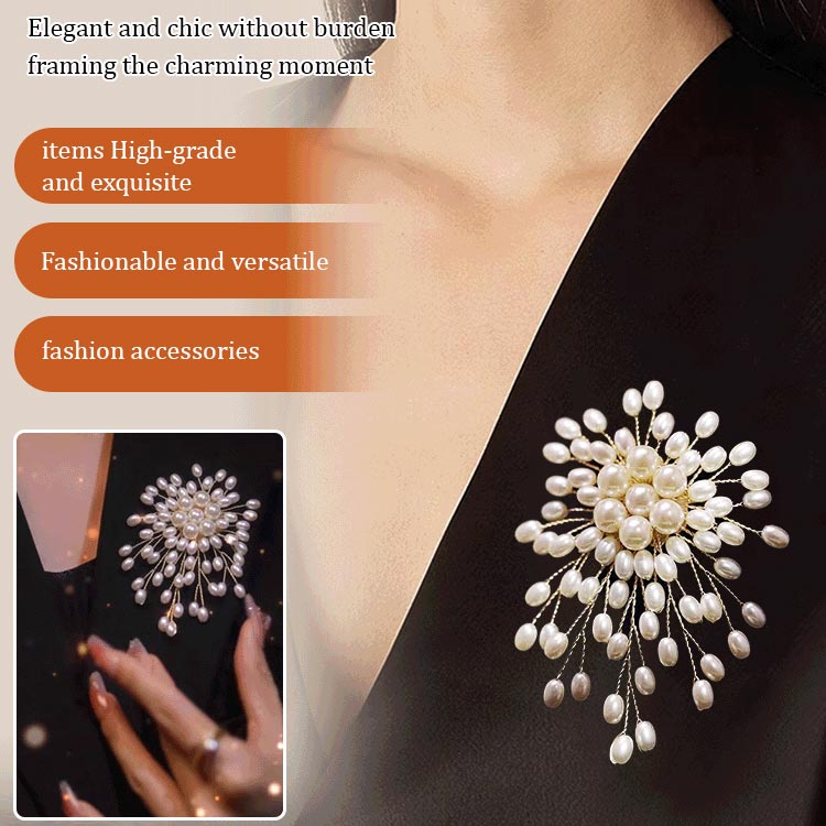 Luxury Women's Handmade Pearl Pin Brooch
