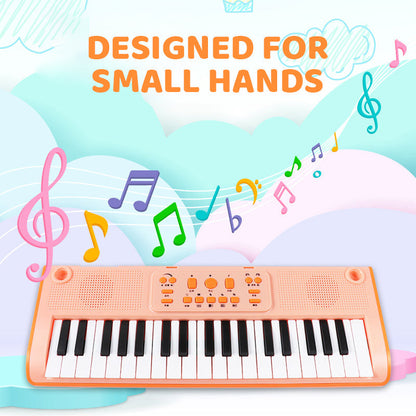 Kids Portable 37-Key Piano Keyboard with Mic